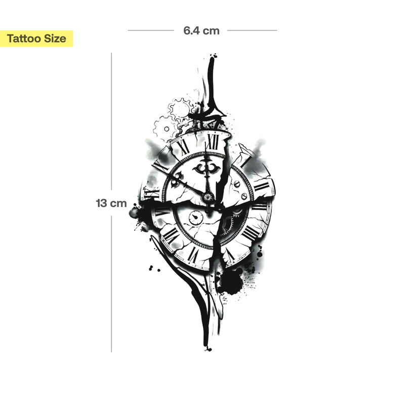 Tatouage Horloge cassée