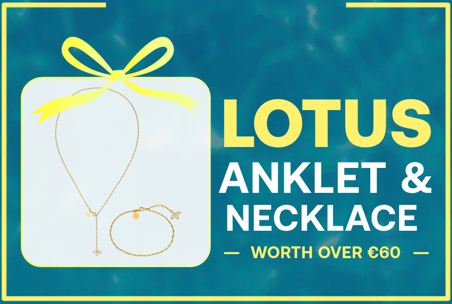 Collier et bracelet de cheville Lotus gratuits pour les 100 premières commandes, d'une valeur de 60€